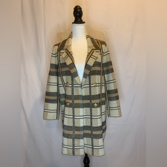 Anne Klein Open Knit Long Line Sweater Cardigan Shacket Size L - Picture 10 of 10